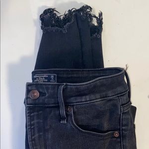 Black high waisted Abercrombie and Fitch jeans
